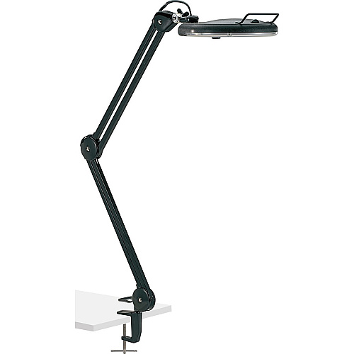 Lorell Magnifier Lamp with Clamp-On 33" Height x 5.1" Width - 22 W Bulb - Glass, Metal - Black (LLR99957)