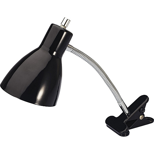 Lorell LED Clip-on Desk Lamp 15.5" Height x 3" Width - 10 W LED Bulb - Plastic - Desk Mountable - Black - for Desk, Table (LLR99963)