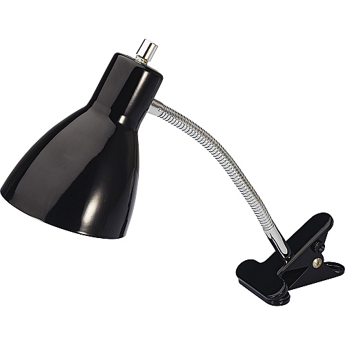 Lorell LED Clip-on Desk Lamp 15.5" Height x 3" Width - 10 W LED Bulb - Plastic - Desk Mountable - Black - for Desk, Table (LLR99963)