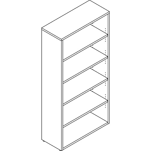 Lorell Prominence 2.0 Bookcase 69" Height x 34" Width x 12" Depth, x 1" Thickness Top - 0 Door(s) - 6 Shelve(s) - Band Edge - Material: Particleboard - Finish: Laminate (LLRPBK3469MY)