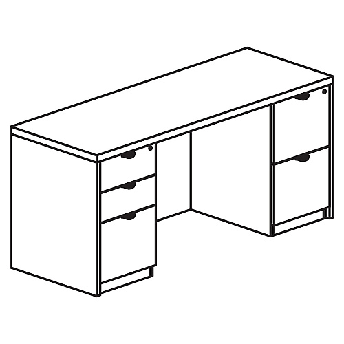 Lorell Prominence 2.0 Double-Pedestal Credenza 29" Height x 66" Width x 24" Depth, x 1" Thickness Top - 2 x File Drawer(s) - Double Pedestal on Left/Right Side - Band Edge - Material: Particleboard - Finish: Thermofused Melamine (TFM) (LLRPC2466ES)