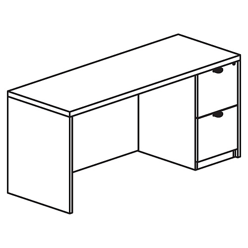 Lorell Prominence 2.0 Right-Pedestal Credenza 29" Height x 72" Width x 24" Depth, x 1" Thickness Top - 2 x File Drawer(s) - Single Pedestal on Right Side - Band Edge - Material: Particleboard - Finish: Thermofused Melamine (TFM) (LLRPC2472RMY)