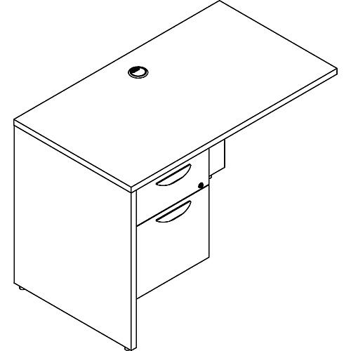 Lorell Prominence 2.0 Mahogany Laminate Box/File Left Return - 2-Drawer 42" x 24"29" , 1" Top - 2 x File, Box Drawer(s) - Single Pedestal on Left Side - Band Edge - Material: Particleboard - Finish: Mahogany Laminate, Thermofused Melamine  (LLRPR2442QLMY)