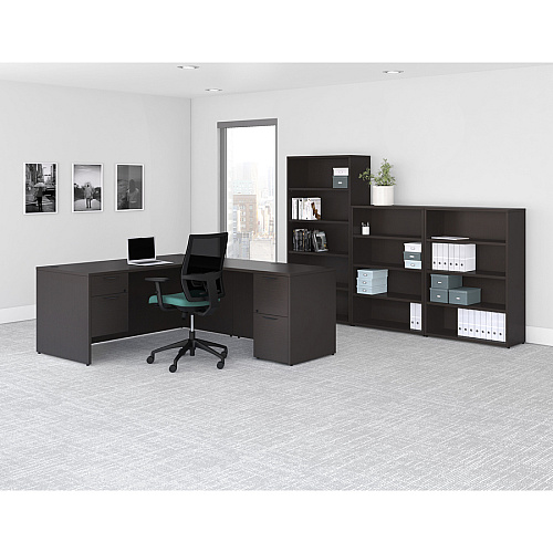 Lorell Prominence 2.0 Right Return 29" Height x 48" Width x 24" Depth, x 1" Thickness Top - 2 x File Drawer(s) - Band Edge - Material: Particleboard - Finish: Espresso Laminate, Thermofused Melamine (TFM) (LLRPR2448RES)