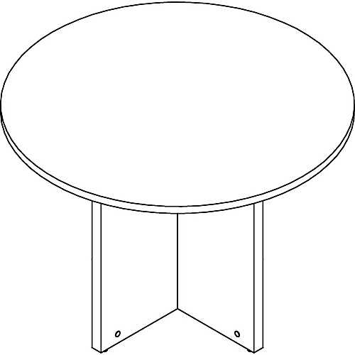Lorell Prominence 2.0 Round Laminate Conference Table 29" Height x 42" Diameter, x 1" Thickness Top - Material: Thermofused Melamine (TFM), Particleboard - Impact Resistant (LLRPT42RMY)