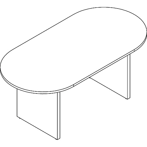 Lorell Prominence 2.0 Racetrack Conference Table 29" Height x 72" Width x 36" Depth Table, x 1" Thickness Top - Material: Particleboard, Thermofused Melamine (TFM) - Finish: Mahogany - Modesty Panel (LLRPT7236MY)