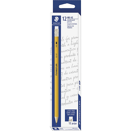 Staedtler No. 2 Woodcased Pencils - FSC 100% 2HB - Yellow Wood Barrel - 1 Dozen (13247C12A6TH)