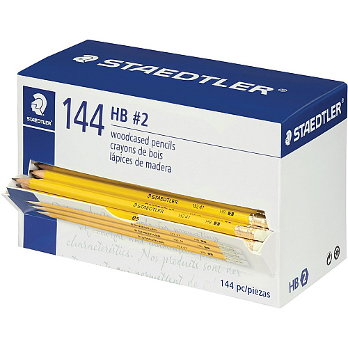 Staedtler No. 2 Woodcased Pencils - FSC 100% 2HB - Yellow Wood Barrel - 144 / Box (13247C144ATH)