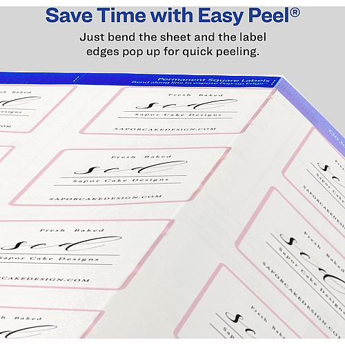 Avery&reg; Sure Feed Glossy Labels Waterproof - 2" Width x 2" Length - Permanent Adhesive - Square - Inkjet, Laser - Glossy Crystal Clear - Crystal Clear - Film - 12 / Sheet - 12 Total Sheets - 120 Total Label(s) - 10 / Pack (22853)