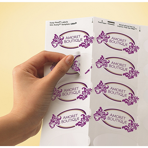 Avery&reg; Sure Feed Glossy Labels 1 1/2" Width x 2 1/2" Length - Permanent Adhesive - Oval - Laser, Inkjet - Crystal Clear - Film - 18 / Sheet - 10 Total Sheets - 180 Total Label(s) - 180 / Pack (22854)