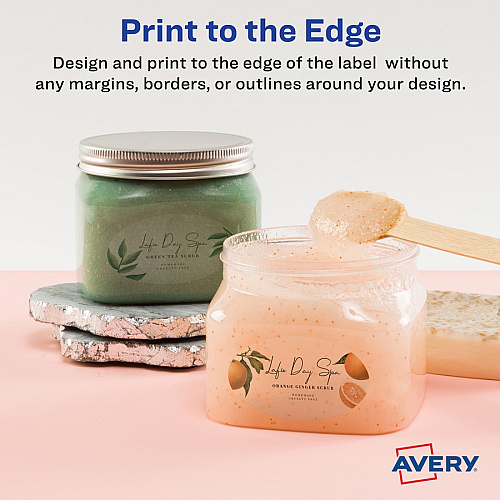 Avery&reg; Sure Feed Glossy Labels 1 1/2" Width x 2 1/2" Length - Permanent Adhesive - Oval - Laser, Inkjet - Crystal Clear - Film - 18 / Sheet - 10 Total Sheets - 180 Total Label(s) - 180 / Pack (22854)