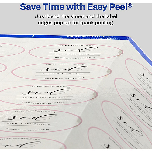 Avery&reg; Sure Feed Glossy Labels 1 1/2" Width x 2 1/2" Length - Permanent Adhesive - Oval - Laser, Inkjet - Crystal Clear - Film - 18 / Sheet - 10 Total Sheets - 180 Total Label(s) - 180 / Pack (22854)