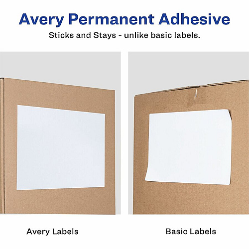 Avery&reg; Shipping Address Labels, Full Sheet Labels, Permanent, 500 Labels x 8 1/2" Width x 11" Length - Full Sheet - Permanent Adhesive - Laser - Matte - White - Paper - Permanent Adhesive, Stick & Stay, Jam-free, Smudge Resistant, Customizable (91200)