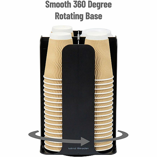 Mind Reader Totem Breakroom Cup/Lid Holder 80 Cup Capacity - Black - 1 Each (CDISPBLK)