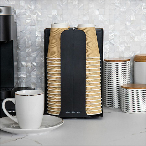 Mind Reader Totem Breakroom Cup/Lid Holder 80 Cup Capacity - Black - 1 Each (CDISPBLK)