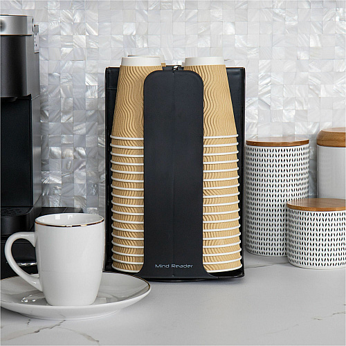 Mind Reader Totem Breakroom Cup/Lid Holder 80 Cup Capacity - Black - 1 Each (CDISPBLK)
