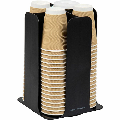 Mind Reader Totem Breakroom Cup/Lid Holder 80 Cup Capacity - Black - 1 Each (CDISPBLK)