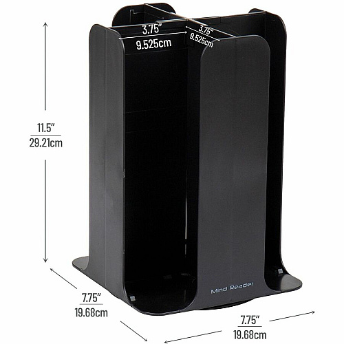 Mind Reader Totem Breakroom Cup/Lid Holder 80 Cup Capacity - Black - 1 Each (CDISPBLK)