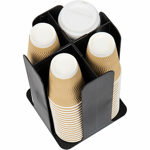 Mind Reader Totem Breakroom Cup/Lid Holder 80 Cup Capacity - Black - 1 Each (CDISPBLK)