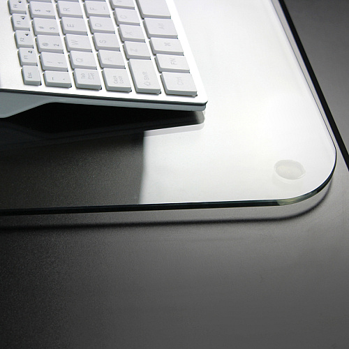 Desktex Glaciermat&reg; Glass Desk Pad - 20" x 36" Rectangular - 20" Width x 36" Length x 0.20000" Depth - Clear Backing - Tempered Glass - Clear (FCDE2036G)