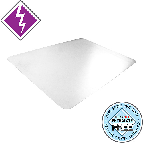 Desktex&reg; Anti-Static Desk Pad - 19" x 24" Rectangular - 19" Width x 24" Length x 0.03100" Depth - Clear Backing - Vinyl - Clear - TAA Compliant (FPDE31924V)