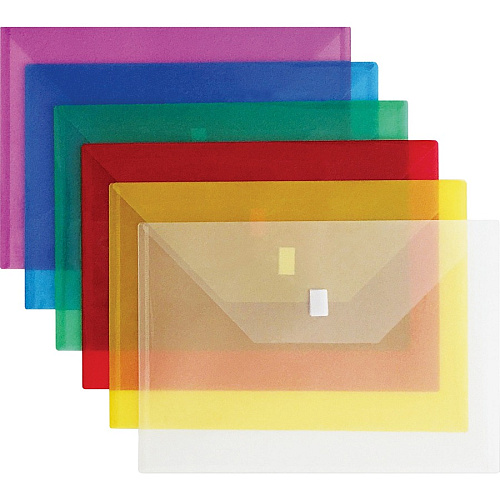 Lion Letter Recycled File Pocket 8 1/2" x 11" - 180 Sheets Capacity - Transparent, Red - 20% Recycled - 1 Each (22080RD)