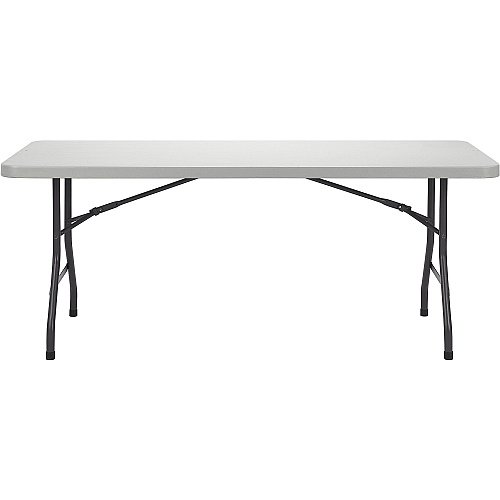 Lorell Extra-Capacity Ultra-Lite Folding Table Light Gray Top - Dark Gray Base - 750 lb Capacity - 96" Table Top Width x 30" Table Top Depth - 29.25" Height - Gray - High-density Polyethylene (HDPE) Top Material - 1 Each (LLR12348)