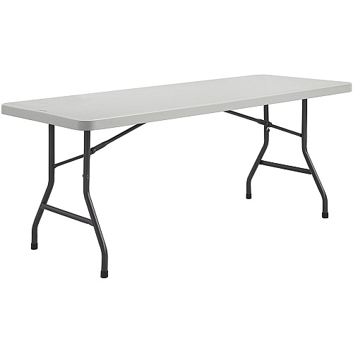 Lorell Extra-Capacity Ultra-Lite Folding Table Light Gray Top - Dark Gray Base - 750 lb Capacity - 96" Table Top Width x 30" Table Top Depth - 29.25" Height - Gray - High-density Polyethylene (HDPE) Top Material - 1 Each (LLR12348)