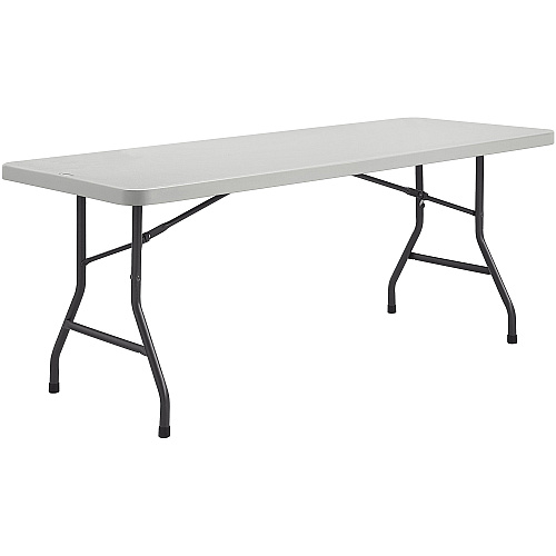 Lorell Extra-Capacity Ultra-Lite Folding Table Light Gray Top - Dark Gray Base - 750 lb Capacity - 96" Table Top Width x 30" Table Top Depth - 29.25" Height - Gray - High-density Polyethylene (HDPE) Top Material - 1 Each (LLR12348)