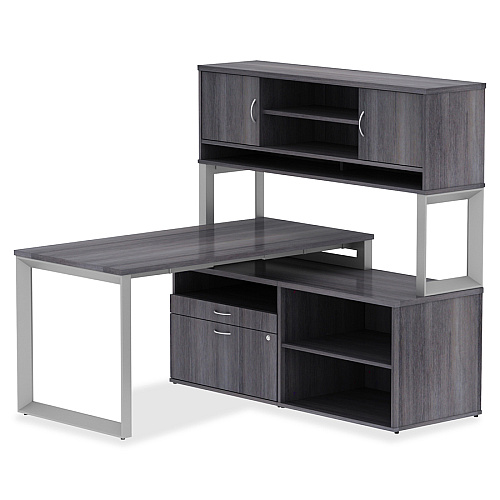 Lorell Relevance Series Charcoal Laminate Office Furniture 59.9" Width x 29.5" Depth x 1" Thickness Table Top - Straight Edge - Finish: Charcoal, Laminate (LLR16201)