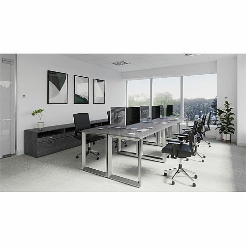 Lorell Relevance Series Desk-height Side Leg Frame 23.3" Height x 28.5" Width - Finish: Silver (LLR16204)