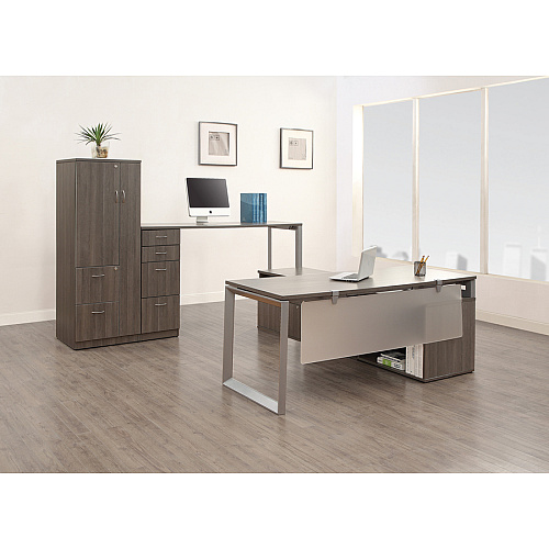 Lorell Relevance Series Desk-height Side Leg Frame 23.3" Height x 28.5" Width - Finish: Silver (LLR16204)