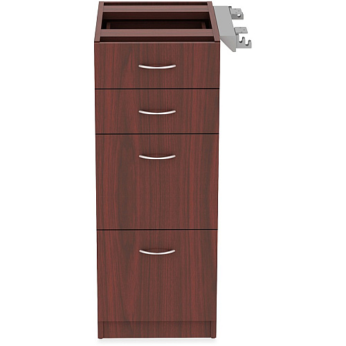 Lorell Relevance Series 4-Drawer File Cabinet 40.4" Height x 15.5" Width x 23.6" Depth - 4 x File, Box Drawer(s) - Finish: Mahogany, Laminate (LLR16210)