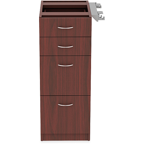 Lorell Relevance Series 4-Drawer File Cabinet 40.4" Height x 15.5" Width x 23.6" Depth - 4 x File, Box Drawer(s) - Finish: Mahogany, Laminate (LLR16210)