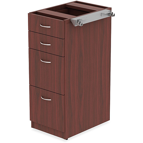 Lorell Relevance Series 4-Drawer File Cabinet 40.4" Height x 15.5" Width x 23.6" Depth - 4 x File, Box Drawer(s) - Finish: Mahogany, Laminate (LLR16210)