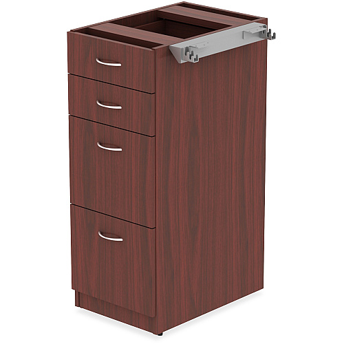 Lorell Relevance Series 4-Drawer File Cabinet 40.4" Height x 15.5" Width x 23.6" Depth - 4 x File, Box Drawer(s) - Finish: Mahogany, Laminate (LLR16210)