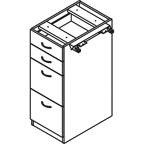 Lorell Relevance Series 4-Drawer File Cabinet 40.4" Height x 15.5" Width x 23.6" Depth - 4 x File, Box Drawer(s) - Finish: Mahogany, Laminate (LLR16210)
