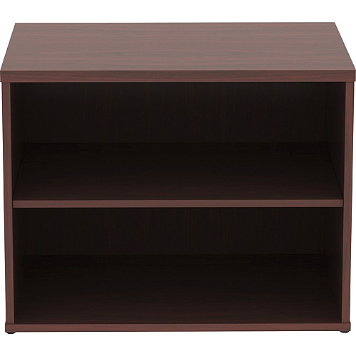 Lorell Relevance Series Storage Cabinet Credenza w/No Doors 23.1" Height x 29.5" Width x 22" Depth - 2 Shelve(s) - Finish: Mahogany, Laminate (LLR16214)