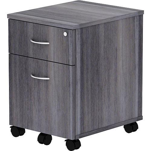 Lorell Relevance Series 2-Drawer File Cabinet 22.9" Height x 15.8" Width x 19.9" Depth - 2 x File, Box Drawer(s) - Finish: Weathered Charcoal, Laminate (LLR16217)