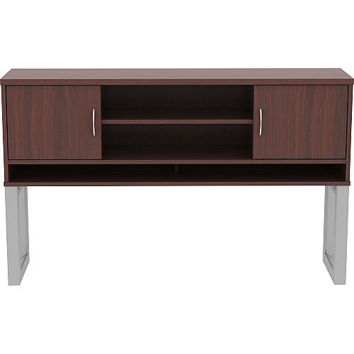 Lorell Relevance Series Freestanding Hutch 36" Height x 59" Width x 15" Depth - 3 Shelve(s) - Finish: Mahogany, Laminate (LLR16218)