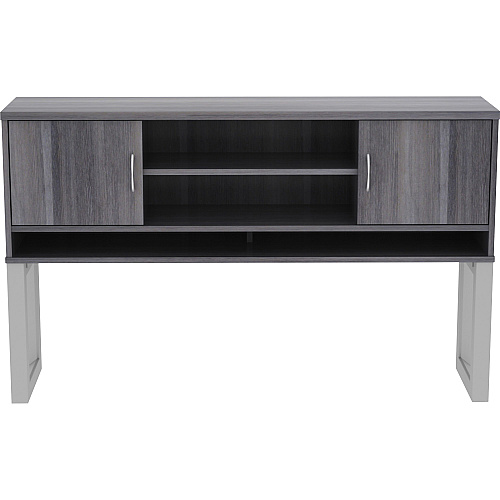 Lorell Relevance Series Freestanding Hutch 36" Height x 59" Width x 15" Depth - 3 Shelve(s) - Finish: Charcoal, Laminate (LLR16219)