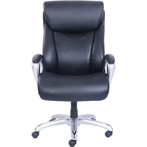 Lorell Wellness by Design Big & Tall Chair with Flexible Air Technology Black Seat Color - Bonded Leather Seat Material - Black Back Color - Bonded Leather Back Material - 5-star Base - Armrest - 1 Each (LLR48845)