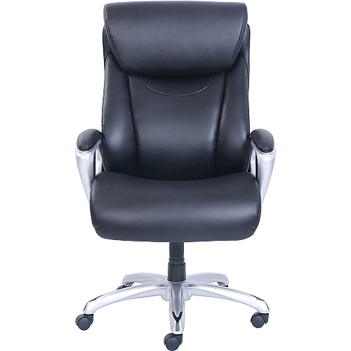 Lorell Wellness by Design Big & Tall Chair with Flexible Air Technology Black Seat Color - Bonded Leather Seat Material - Black Back Color - Bonded Leather Back Material - 5-star Base - Armrest - 1 Each (LLR48845)