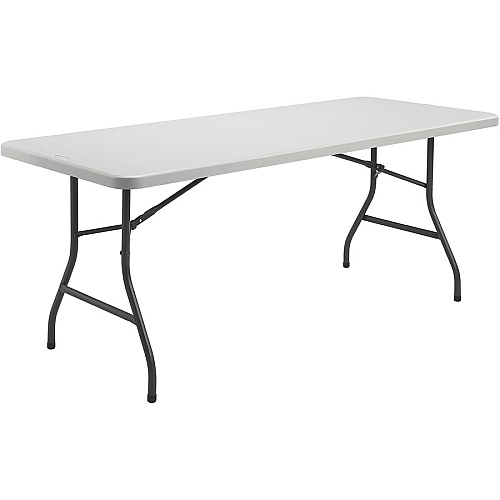 Lorell Ultra-Lite Banquet Table Light Gray Rectangle Top - Dark Gray Base - 600 lb Capacity - 72" Table Top Width x 30" Table Top Depth x 2" Table Top Thickness - 29" Height - Indoor - Gray - High-density Polyethylene (HDPE) Top Material - 1 Ea (LLR66655)