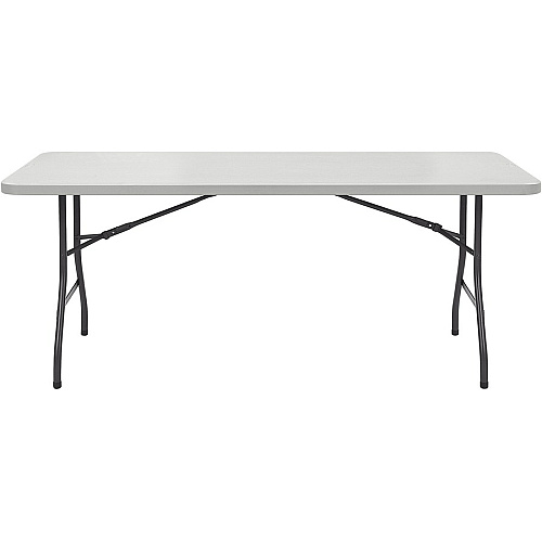 Lorell Ultra-Lite Banquet Table Light Gray Rectangle Top - Dark Gray Folding Base - 600 lb Capacity - 60" Table Top Width x 30" Table Top Depth x 2" Table Top Thickness - 29" Height - Indoor - Gray - High-density Polyethylene (HDPE) Top Materia (LLR66656)