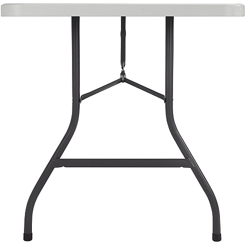 Lorell Ultra-Lite Banquet Table Light Gray Rectangle Top - Dark Gray Folding Base - 600 lb Capacity - 60" Table Top Width x 30" Table Top Depth x 2" Table Top Thickness - 29" Height - Indoor - Gray - High-density Polyethylene (HDPE) Top Materia (LLR66656)