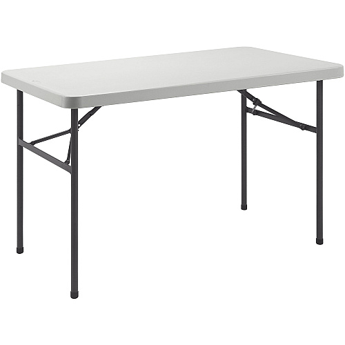 Lorell Ultra-Lite Banquet Table Light Gray Rectangle Top - Dark Gray Base - 450 lb Capacity - 48" Table Top Width x 30" Table Top Depth x 2" Table Top Thickness - 29" Height - Indoor - Gray - High-density Polyethylene (HDPE) Top Material - 1 Ea (LLR66657)