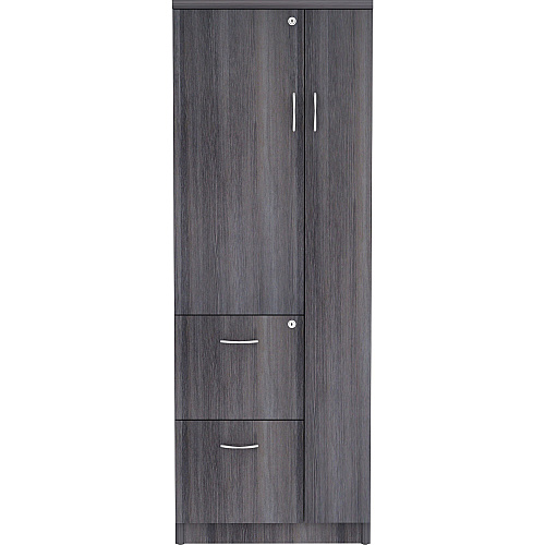 Lorell Essentials/Revelance Tall Storage Cabinet 65.6" Height x 23.6" Width x 23.6" Depth - 2 - 2 Shelve(s) - Material: Medium Density Fiberboard (MDF), Particleboard - Finish: Weathered Charcoal - Abrasion Resistant (LLR69659)
