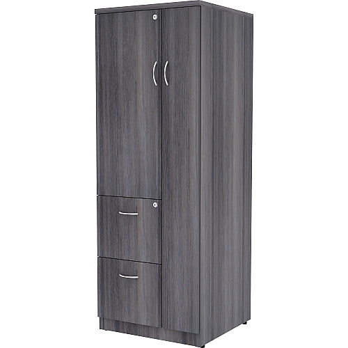 Lorell Essentials/Revelance Tall Storage Cabinet 65.6" Height x 23.6" Width x 23.6" Depth - 2 - 2 Shelve(s) - Material: Medium Density Fiberboard (MDF), Particleboard - Finish: Weathered Charcoal - Abrasion Resistant (LLR69659)