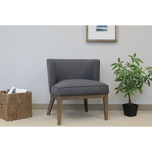 Lorell Accent Guest Chair Walnut Frame Color - Wood Frame Material - Four-legged Base - Gray - Linen - 1 Each (LLR82094)